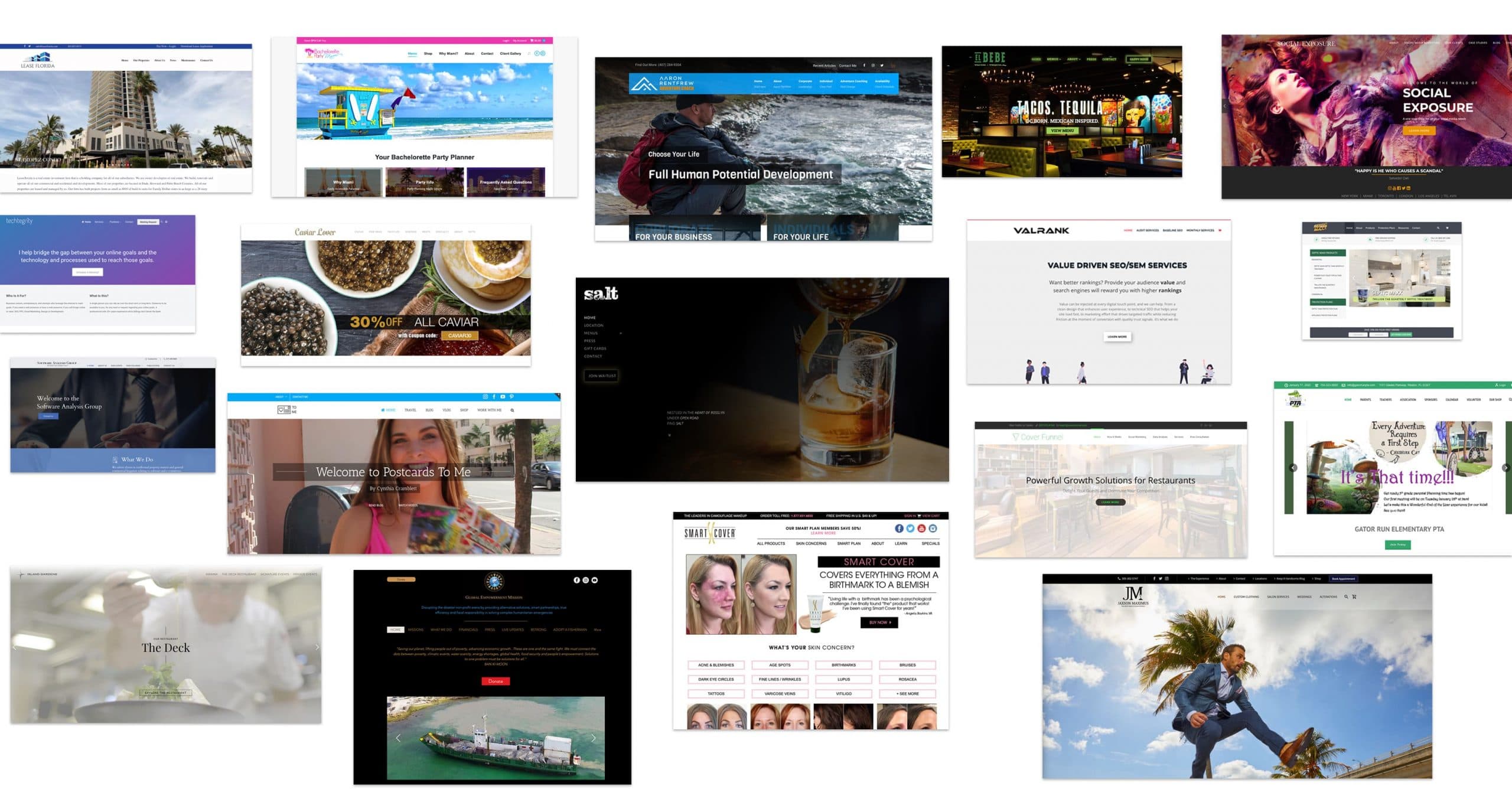 Portfolio of websites we maintain